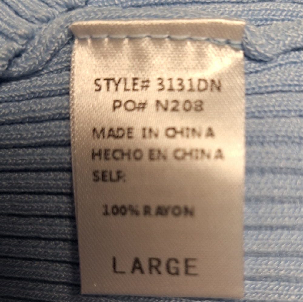 Aemi + Co Blue Round Neck Ribbed Knit Tank Top 100% Rayon - Picture 5 of 7